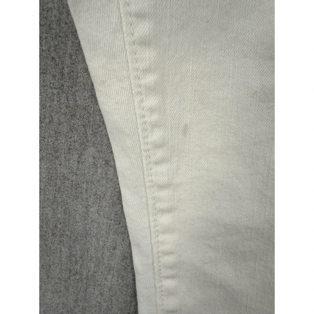 Loft White Skinny Jeans Raw Fringe Hem Denim Size 26/2 New - Picture 3 of 7